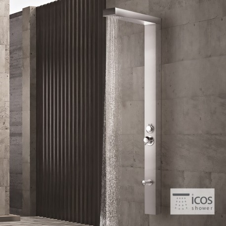 ΣΤΗΛΗ ΝΤΟΥΖ THEA ΜΕ ΜΙΚΤΗ ICOS ΕΠΙΤΟΙΧΗ ΥΨΟΣ 190 εκ. INOX
