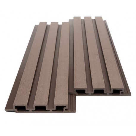 WPC PANEL ΜΕ 3D ΠΗΧΑΚΙΑ 25/176.5mm D.BROWN 8530